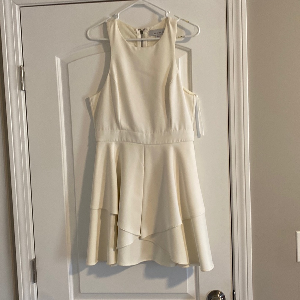 White Fit and Flare Dress size L